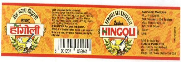 Dabur Hingoli With Device Device mark 1309337 Trademark