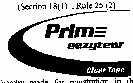 Prime Eezytear Clear Tape ( Device) Device mark 1275039 Trademark