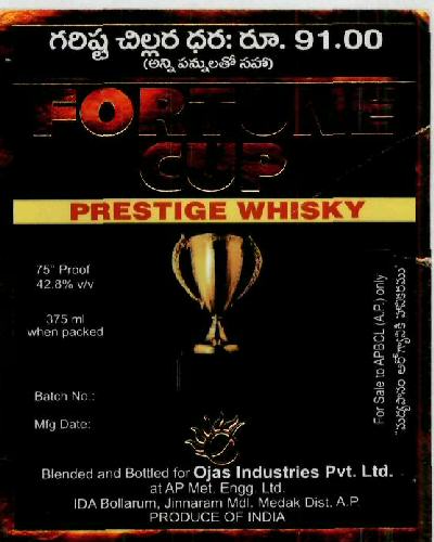 Fortune Cup Prestige Whisky Device mark 1960499 Trademark
