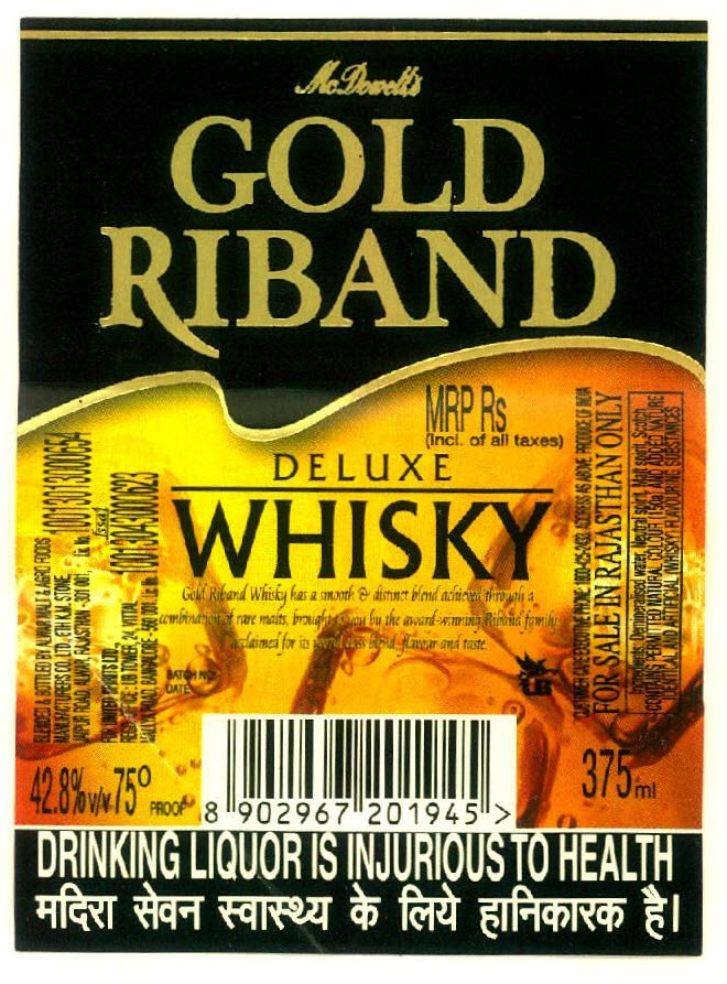 Gold Riband Deluxe Whisky Device mark 2799617 Trademark