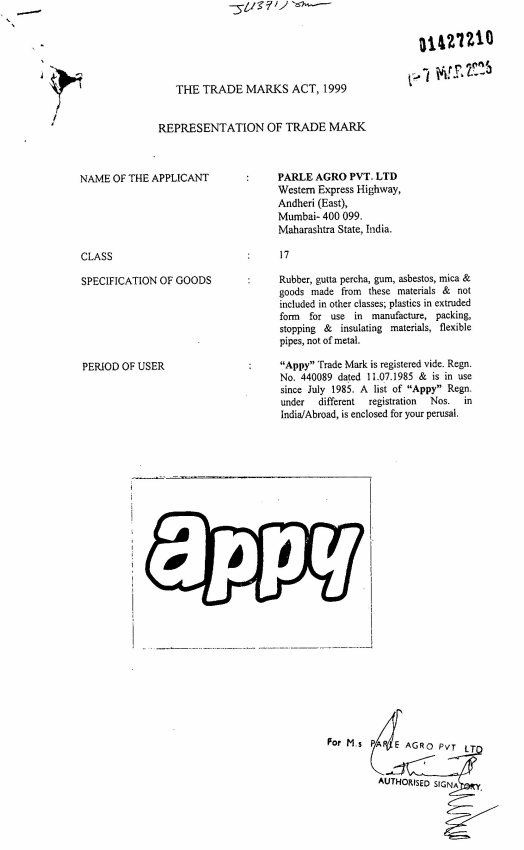 Appy ( Label) Device mark 1427210 Trademark
