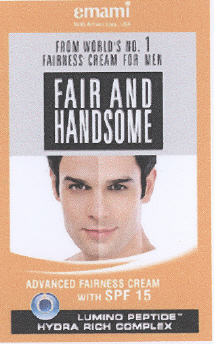 Emami Fair And Handsome Fairness Advanced Fairness Cream With Spf 15 (device Of Man) Device mark 2146836 Trademark