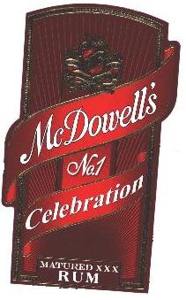 Mc Dowell's No.1 Celebration Matured Xxx Rum Device mark 2155448 Trademark