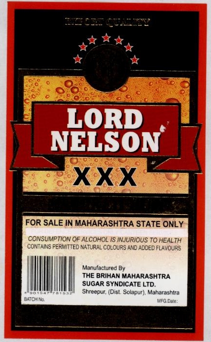 Lord Nelson Matured Rum (label) Device mark 1391791 Trademark