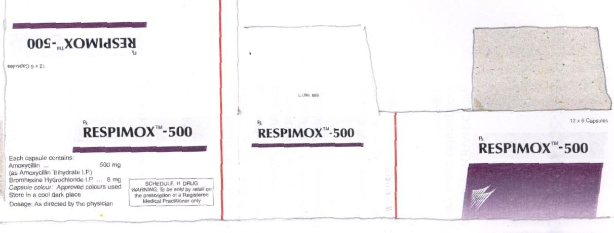 The Label Of Respimox-500 Is Enclosed Device mark 1047684 Trademark