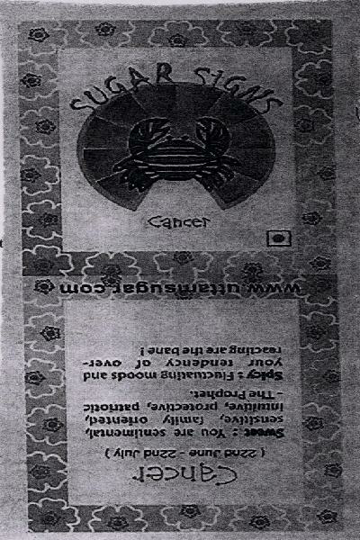 Sugar Signs Cancer With Label Device mark 1401123 Trademark