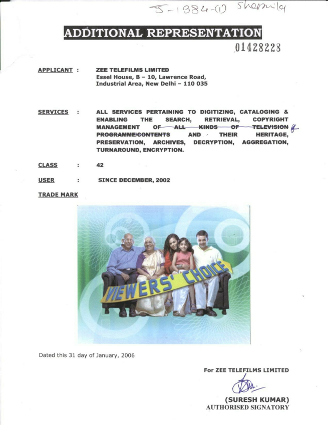 Viewers' Choice With Label Device mark 1428228 Trademark