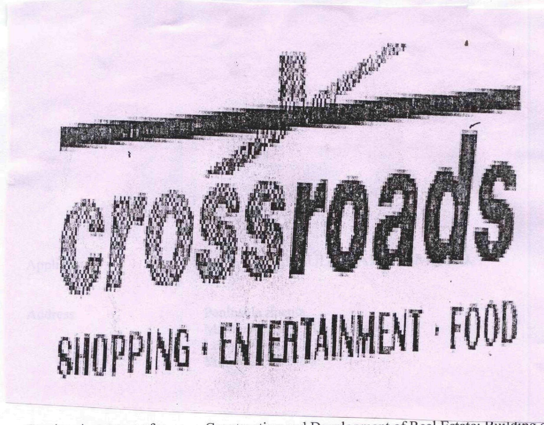 Crossroads (label) Device mark 1723491 Trademark