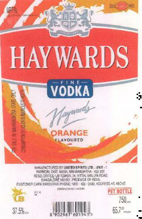 Haywards Fine Vodka Device mark 2211924 Trademark