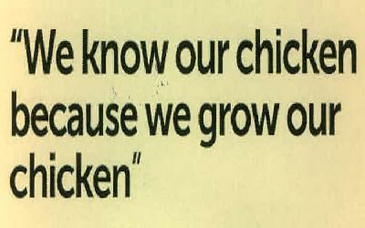 "we Know Our Chicken Because We Grow Our Chicken" Device mark 3360701 Trademark