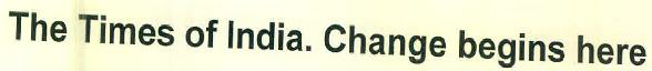 The Times Of India. Change Begins Here Device mark 3361625 Trademark