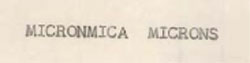 Micronmica Microns Device mark 707492 Trademark