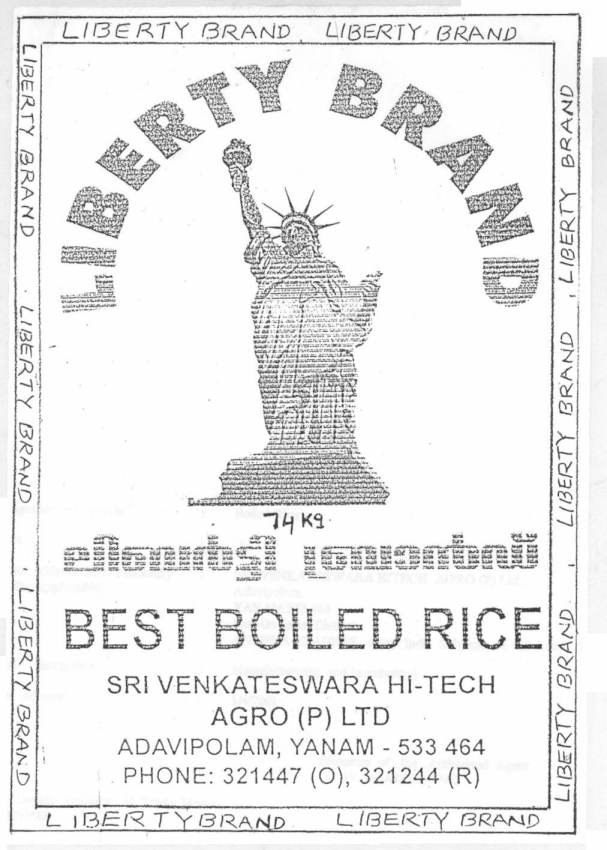 Liberty Brand Best Boiled Rice Device mark 1006038 Trademark