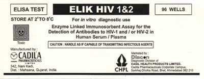 Elik Hiv 1 & 2 (label) Device mark 1156214 Trademark