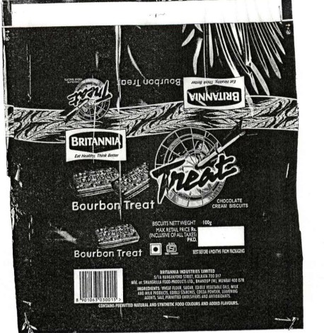 Britannia Treat Bourbon (label) Device mark 1116742 Trademark