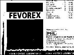 Fevorex ( Label) Device mark 812844 Trademark