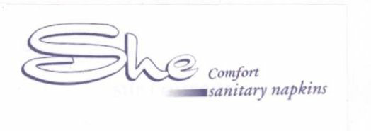 She Comfort Sanitury Napkins (label) Device mark 1381656 Trademark