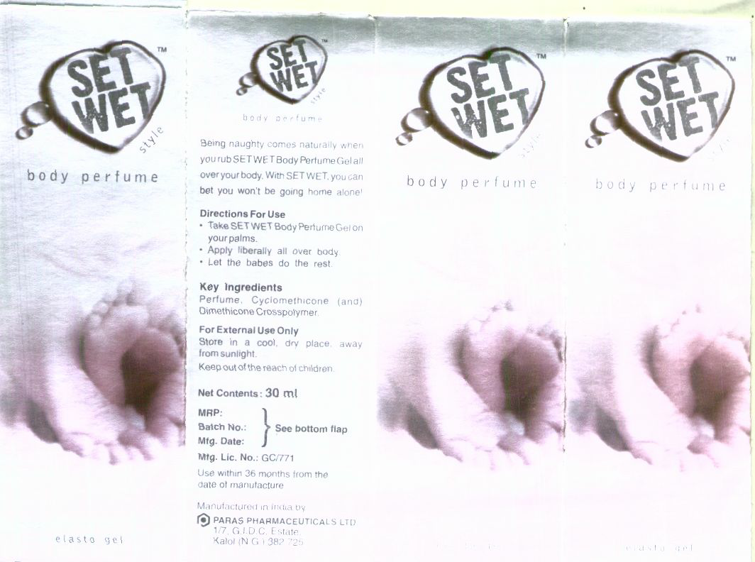 Set Wet [label] Device mark 1410248 Trademark