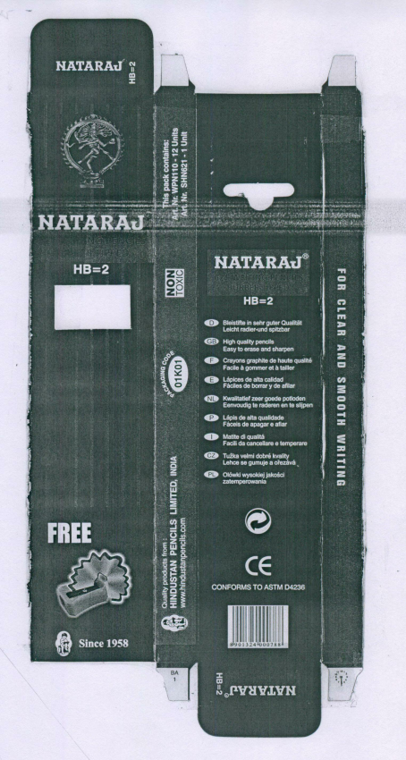 Nataraj 621 Writing Pencils Rubber Tipped (label) Device mark 1456830 Trademark