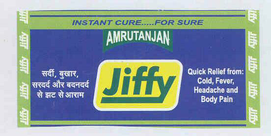 Amrutanjan Jiffy (label) Device mark 1471283 Trademark