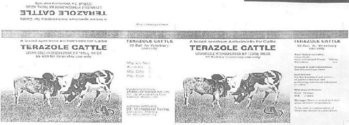 Terazole Cattle (label) Device mark 1591172 Trademark