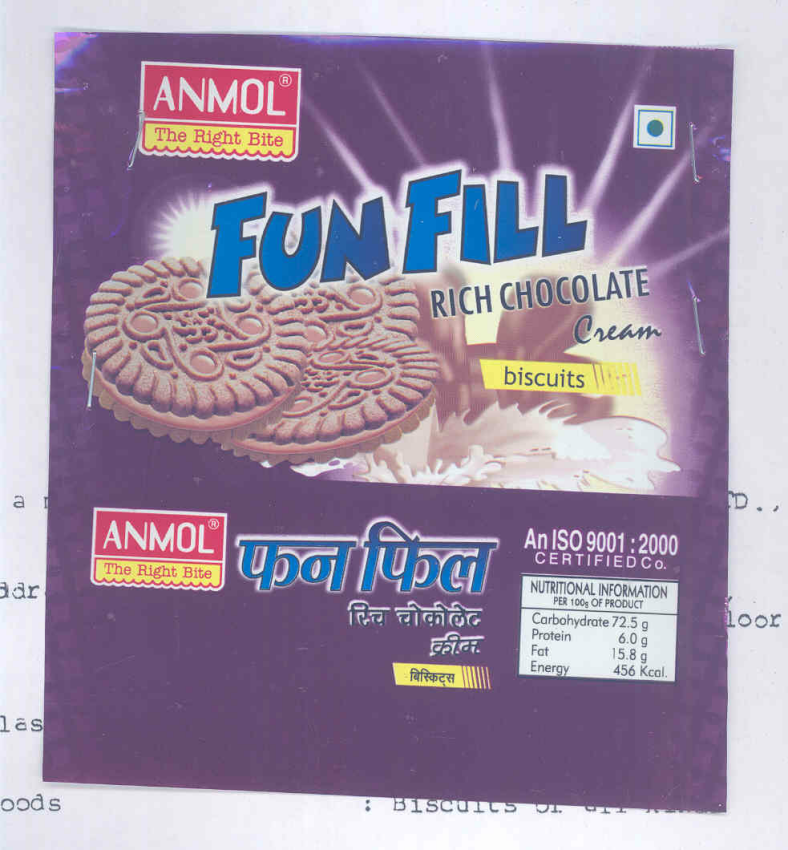 Anmol Fun Fill (label) Device mark 1651803 Trademark