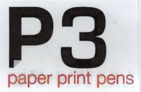 P 3 Paper Print Pens With Label Device mark 1682342 Trademark