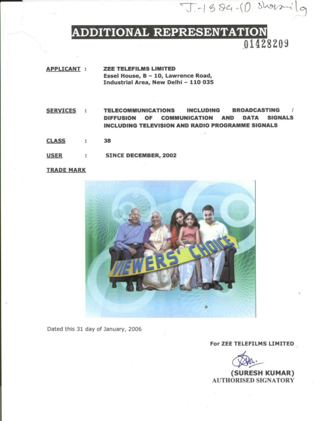 Viewers' Choice With Label Device mark 1428209 Trademark