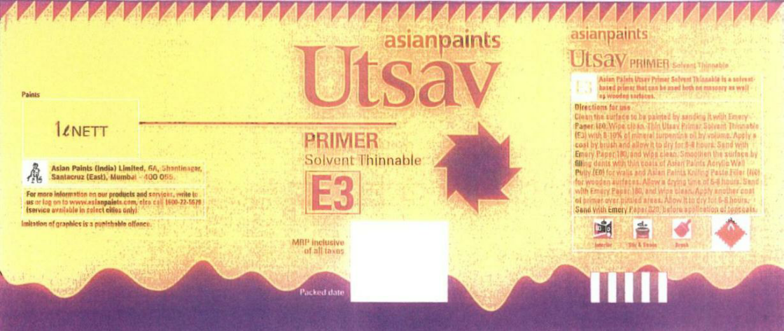 Utsav Primer Solvent Thinnable (label) Device mark 1670425 Trademark