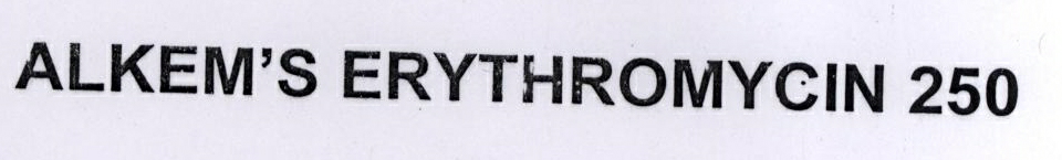 Alkem"s Erythromycin 250 Device mark 1777962 Trademark