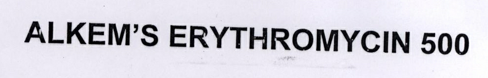 Alkem"s Erythromycin 500 Device mark 1777963 Trademark