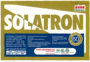 Exide Solatron Device mark 2250616 Trademark