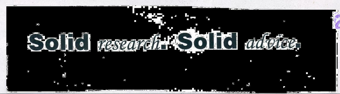 Solid Research. Solid Advice. Device mark 2069916 Trademark