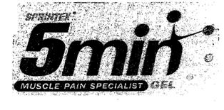 Sprintex 5min Muscle Pain Specialist Gel (label) Device mark 2114114 Trademark