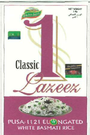Lakshmi Foods 1 Classic Lazeez (label) Device mark 2475315 Trademark