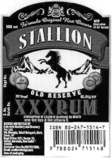 Stallion Old Reserve (device) Device mark 2268365 Trademark