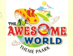 The Awesome World Theme Paark With Device Of Globe And Human Caricature Device mark 2581154 Trademark