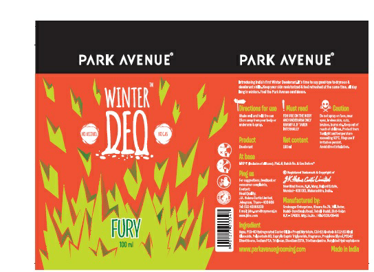 Park Avenue Winter Deo-fury Device mark 2611375 Trademark