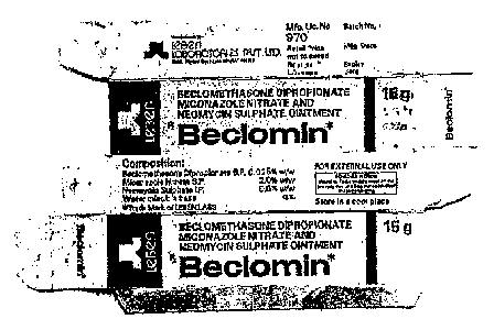 Beclomin (label) Device mark 550189 Trademark