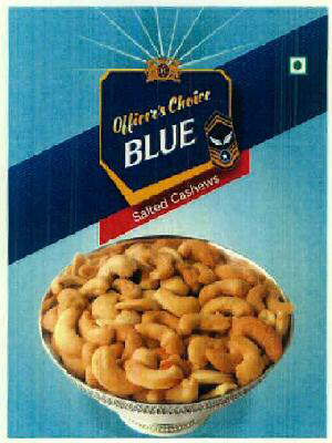 Officer's Choice Blue Salted Cashews Device mark 3015223 Trademark