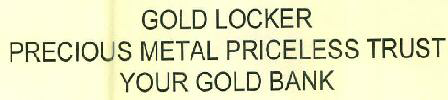 Gold Locker Precious Metal Priceless Trust Your Gold Bank Device mark 3028953 Trademark