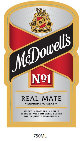 Mcdowell's No.1 Real Mate Reserve Whisky Device mark 3009778 Trademark