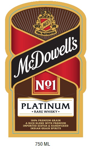 Mcdowell's No.1 Platinum Rare Whisky Device mark 3009789 Trademark