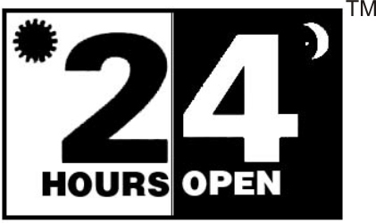 24 Hours Open (logo) Device mark 3033521 Trademark