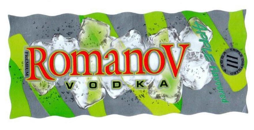 Premium Romanov Vodka Apple Flavored Device mark 3088378 Trademark