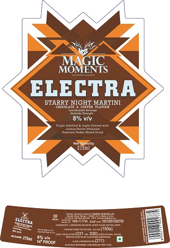 M2 Magic Moments Electra Starry Night Martini Chocolate & Coffee Flavour Label Device mark 3094089 Trademark