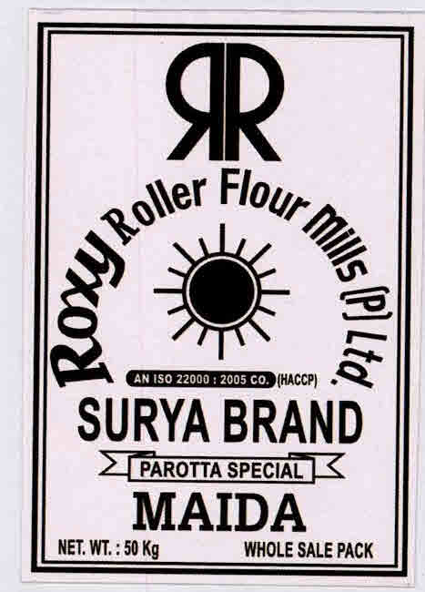 Roxy Roller Flour Mills (p) Ltd. Surya Brand Parotta Special Maida Device mark 3215876 Trademark