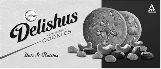 Sunfeast Delishus Gourmet Cookies Nuts & Raisins Device mark 3322223 Trademark