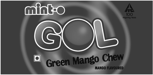 Itc Mint-o Gol Green Mango Chew Device mark 3328784 Trademark