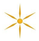 Device Of Six Pointed Star In Gold Color Device mark 3343774 Trademark